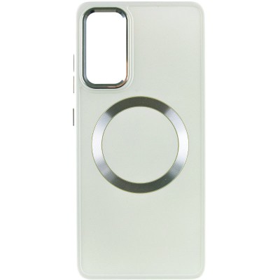 TPU чохол Bonbon Metal Style with MagSafe для Samsung Galaxy S23 FE Білий / White