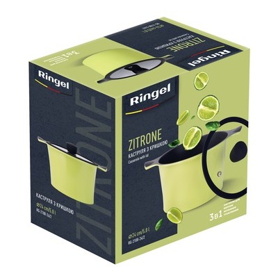 Каструля RINGEL Zitrone 24x16.2 см (5.8л) з кришкою (RG-2108-24/2) Каструля RINGEL Zitrone 24x16.2 см (5.8л) з кришкою (RG-2108-24/2)