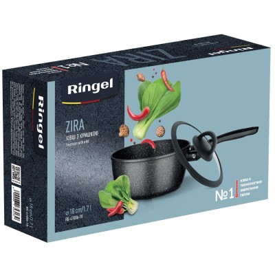 Ківш RINGEL Zira з кришкою 18 см (1.7л) (RG-41006-18) Ківш RINGEL Zira з кришкою 18 см (1.7л) (RG-41006-18)