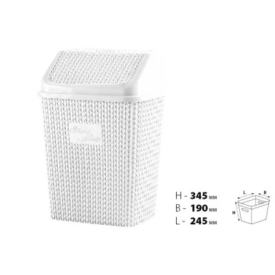 Корзина д/сміття VIOLET HOUSE 0026 Виолетта WHITE 10 л (0026 Виолетта WHITE с/к 10 л)