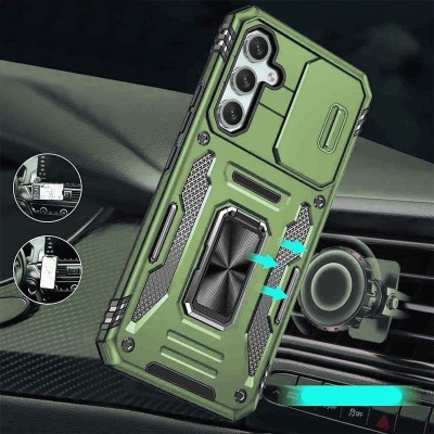 Ударостійкий чохол Camshield Army Ring для Samsung Galaxy A35 / A55 Оливковий / Army Green Ударостійкий чохол Camshield Army Ring для Samsung Galaxy A35 / A55 Оливковий / Army Green