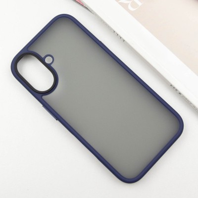 TPU+PC чохол Metal Buttons для Apple iPhone 16 (6.1") Синій