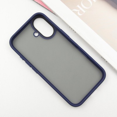 TPU+PC чохол Metal Buttons для Apple iPhone 16 (6.1") Синій
