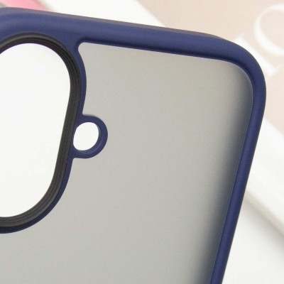 TPU+PC чохол Metal Buttons для Apple iPhone 16 (6.1") Синій