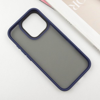 TPU+PC чохол Metal Buttons для Apple iPhone 16 Pro (6.3") Синій