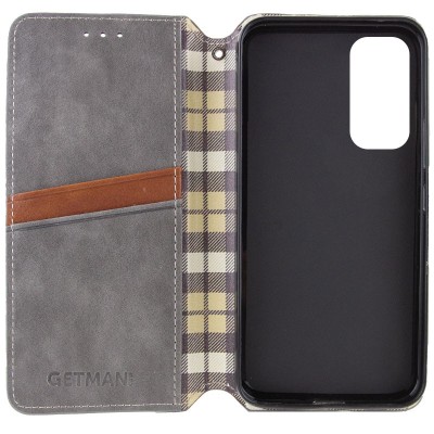 Шкіряний чохол книжка GETMAN Cubic (PU) для Samsung Galaxy M35 5G Сірий