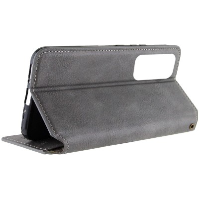 Шкіряний чохол книжка GETMAN Cubic (PU) для Samsung Galaxy M35 5G Сірий
