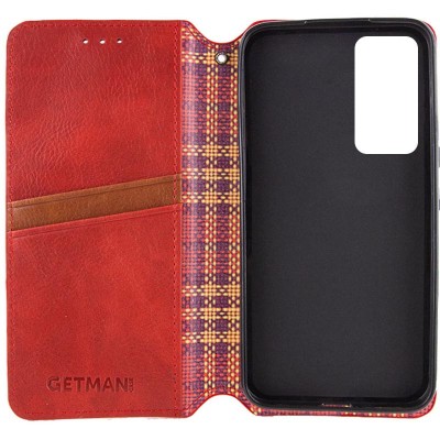 Шкіряний чохол книжка GETMAN Cubic (PU) для Samsung Galaxy M35 5G Червоний