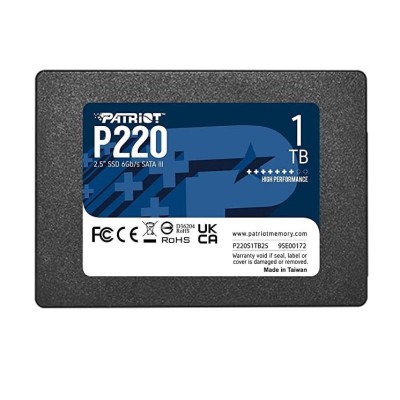 Твердотільний запам’ятовувальний пристрій накопичувач (SSD) SATA2.5" 1TB P220 P220S1TB25 PATRIOT