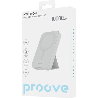 Зовнішній MagSafe Акумулятор Proove 10000mAh 20W Hyperion (PBHP15020002) White