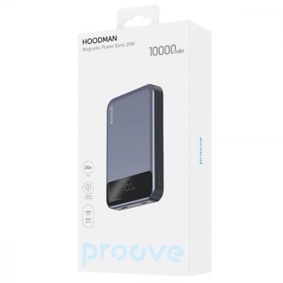 Портативна батарея Proove 10000mAh 20W Hoodman Magnetic (PBH120010003) Grey