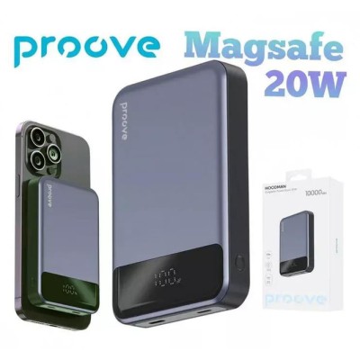 Портативна батарея Proove 10000mAh 20W Hoodman Magnetic (PBH120010003) Grey