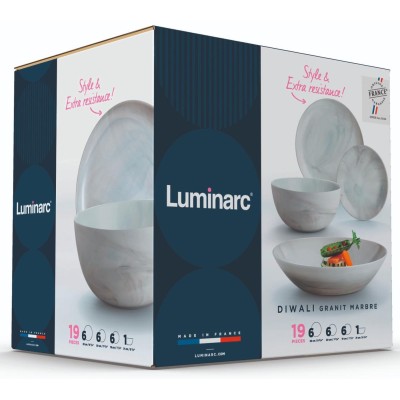 Сервіз LUMINARC DIWALI MARBLE GRANIT /19 пр. (Q0217)