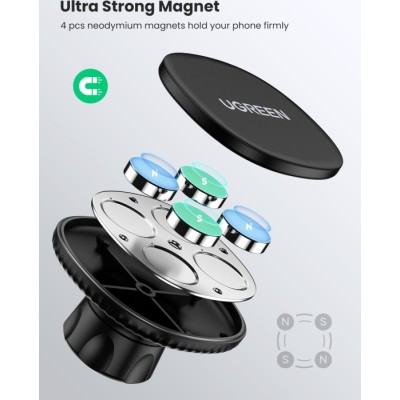 Автомобільний тримач UGREEN LP292 Magnetic Phone Holder for Car (80785) Black