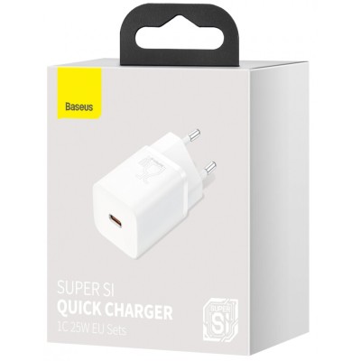 Зарядний Пристрій Baseus Super Si Quick Charger 1C 25W (CCSP020102) White Зарядний Пристрій Baseus Super Si Quick Charger 1C 25W (CCSP020102) White