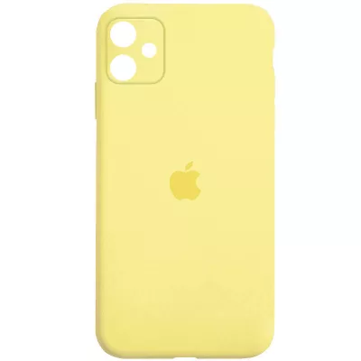 Чохол Silicone Case Square Full Camera Protective (AA) для Apple iPhone 11 (6.1") Жовтий / Yellow