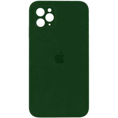 Чохол Silicone Case Square Full Camera Protective (AA) для Apple iPhone 11 Pro Max (6.5") Зелений / Army green Чохол Silicone Case Square Full Camera Protective (AA) для Apple iPhone 11 Pro Max (6.5") Зелений / Army green