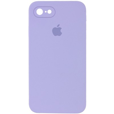 Чохол Silicone Case Square Full Camera Protective (AA) для Apple iPhone 6/6s (4.7") Бузковий / Dasheen