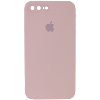 Чохол Silicone Case Square Full Camera Protective (AA) для Apple iPhone 7 plus / 8 plus (5.5") Рожевий / Pink Sand