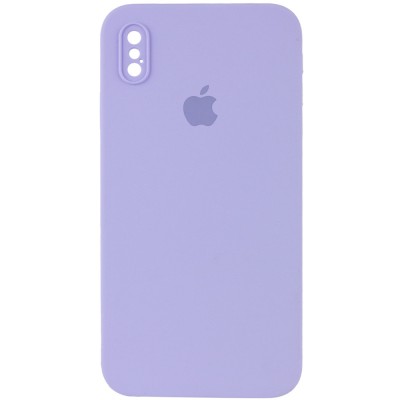 Чохол Silicone Case Square Full Camera Protective (AA) для Apple iPhone XS / X (5.8") Бузковий / Dasheen Чохол Silicone Case Square Full Camera Protective (AA) для Apple iPhone XS / X (5.8") Бузковий / Dasheen