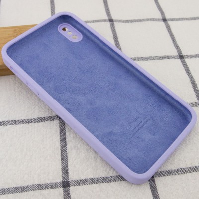 Чохол Silicone Case Square Full Camera Protective (AA) для Apple iPhone XS / X (5.8") Бузковий / Dasheen Чохол Silicone Case Square Full Camera Protective (AA) для Apple iPhone XS / X (5.8") Бузковий / Dasheen