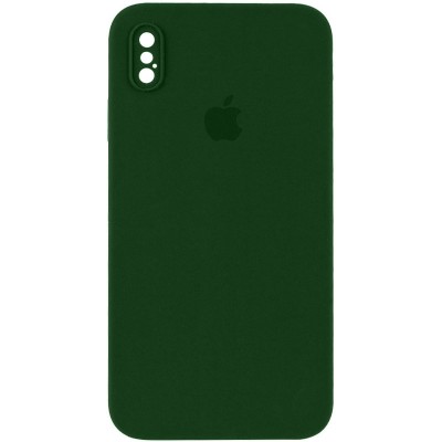 Чохол Silicone Case Square Full Camera Protective (AA) для Apple iPhone XS / X (5.8") Зелений / Army green Чохол Silicone Case Square Full Camera Protective (AA) для Apple iPhone XS / X (5.8") Зелений / Army green