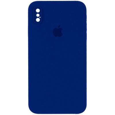 Чохол Silicone Case Square Full Camera Protective (AA) для Apple iPhone XS / X (5.8") Синій / Deep navy Чохол Silicone Case Square Full Camera Protective (AA) для Apple iPhone XS / X (5.8") Синій / Deep navy