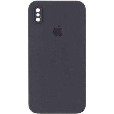 Чохол Silicone Case Square Full Camera Protective (AA) для Apple iPhone XS / X (5.8") Сірий / Dark Gray Чохол Silicone Case Square Full Camera Protective (AA) для Apple iPhone XS / X (5.8") Сірий / Dark Gray