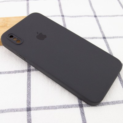 Чохол Silicone Case Square Full Camera Protective (AA) для Apple iPhone XS / X (5.8") Сірий / Dark Gray Чохол Silicone Case Square Full Camera Protective (AA) для Apple iPhone XS / X (5.8") Сірий / Dark Gray