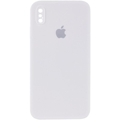 Чохол Silicone Case Square Full Camera Protective (AA) для Apple iPhone XS Max (6.5") Білий / White