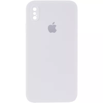 Чохол Silicone Case Square Full Camera Protective (AA) для Apple iPhone XS Max (6.5") Білий / White