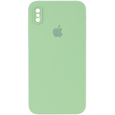 Чохол Silicone Case Square Full Camera Protective (AA) для Apple iPhone XS Max (6.5") М'ятний / Mint