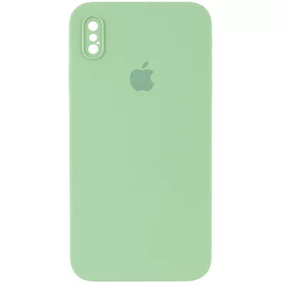 Чохол Silicone Case Square Full Camera Protective (AA) для Apple iPhone XS Max (6.5") М'ятний / Mint