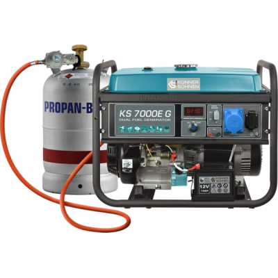 Генератор газобензиновий Konner&Sohnen KS 7000E G, 230В, 5.5кВт, електростартер, 77.2кг
