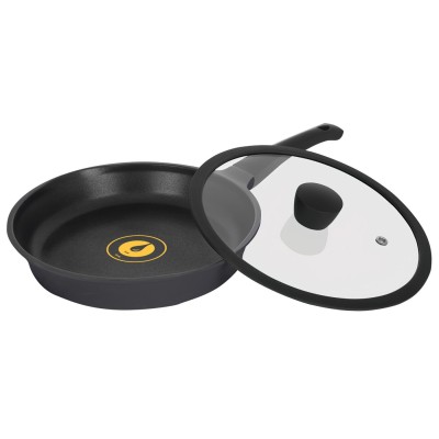 Сковорода RINGEL Zitrone Black глибока 28см з кришкою (RG-2108-28 BL-R)