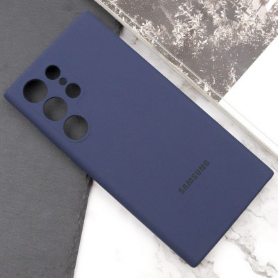 Чохол Silicone Cover Lakshmi Full Camera (AAA) with Logo для Samsung Galaxy S24 Ultra Темно-синій / Midnight blue