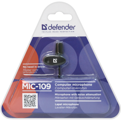 Мікрофон. IT DEFENDER MIC-109 чорний на прищепці 1.8м
