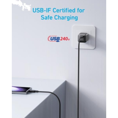 кабель ANKER 310 USB-C to USB-C - 0.9m 240W Nylon (Чорний)