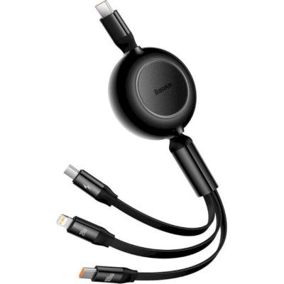 Кабель Baseus Bright Mirror 2 Series 3-in-1 (Micro USB+Lightning+Type-C) 100W (1.1m) CAMJ010201 Black