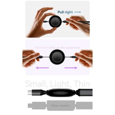 Кабель Baseus Bright Mirror 2 Series 3-in-1 (Micro USB+Lightning+Type-C) 100W (1.1m) CAMJ010201 Black
