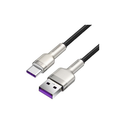 Кабель Baseus Cafule Metal Data Type-C 66W (0.25m) (CAKF000001) Black