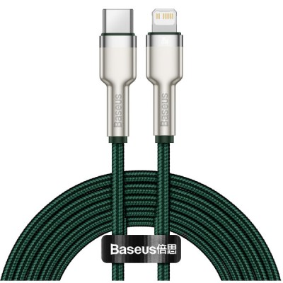 Кабель Baseus Cafule Metal Type-C To Lightning PD 20W (1m) (CATLJK-A06) Green Кабель Baseus Cafule Metal Type-C To Lightning PD 20W (1m) (CATLJK-A06) Green
