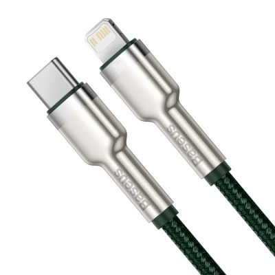 Кабель Baseus Cafule Metal Type-C To Lightning PD 20W (1m) (CATLJK-A06) Green Кабель Baseus Cafule Metal Type-C To Lightning PD 20W (1m) (CATLJK-A06) Green