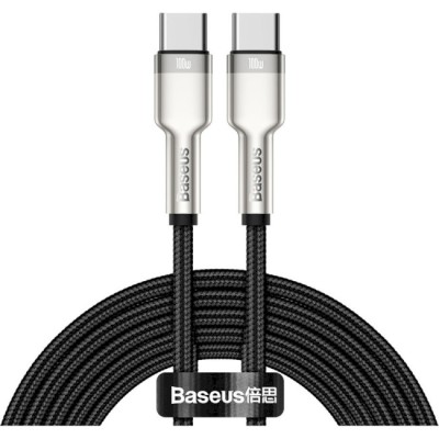 Кабель Baseus Cafule Metal Type-C To Type-C 100W 2М (CATJK-D01) Black