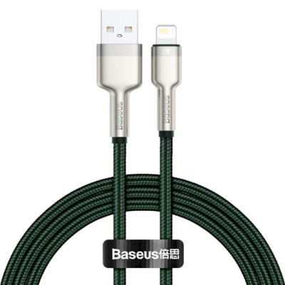 Кабель Baseus Cafule Series Metal Data USB кабель USB To IP 2.4A 1 М (CALJK-A06) Green