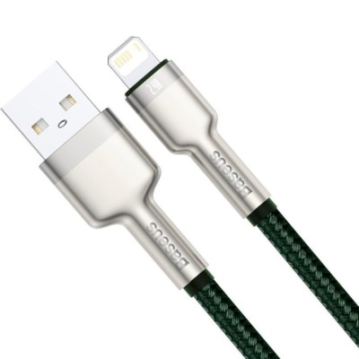 Кабель Baseus Cafule Series Metal Data USB кабель USB To IP 2.4A 1 М (CALJK-A06) Green