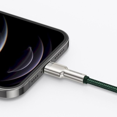 Кабель Baseus Cafule Series Metal Data USB кабель USB To IP 2.4A 1 М (CALJK-A06) Green