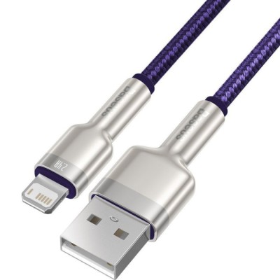 Кабель Baseus Cafule Series Metal Data USB кабель USB To IP 2.4A 2 М (CALJK-B05) Purple Кабель Baseus Cafule Series Metal Data USB кабель USB To IP 2.4A 2 М (CALJK-B05) Purple