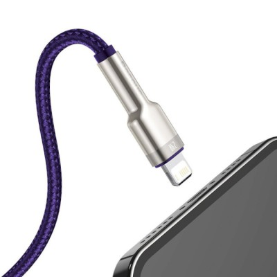 Кабель Baseus Cafule Series Metal Data USB кабель USB To IP 2.4A 2 М (CALJK-B05) Purple Кабель Baseus Cafule Series Metal Data USB кабель USB To IP 2.4A 2 М (CALJK-B05) Purple