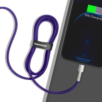 Кабель Baseus Cafule Series Metal Data USB кабель USB To IP 2.4A 2 М (CALJK-B05) Purple Кабель Baseus Cafule Series Metal Data USB кабель USB To IP 2.4A 2 М (CALJK-B05) Purple